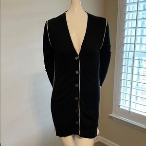 Magaschoni Silk Cashmere Deep V-Neck Bracelet Sleeve Cardigan Mini Dress NWOT XS